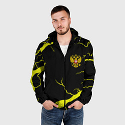 Ветровка с капюшоном мужская Россия шторм герб, цвет: 3D-черный — фото 2