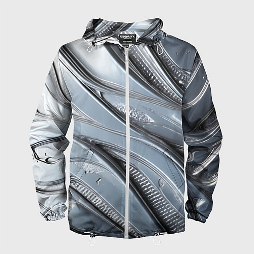 Мужская ветровка Полированный металл серебряный / 3D-Белый – фото 1