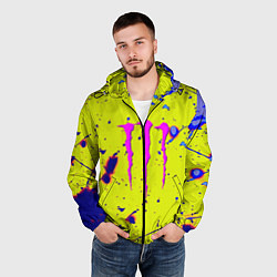 Ветровка с капюшоном мужская Monster energy краски, цвет: 3D-черный — фото 2