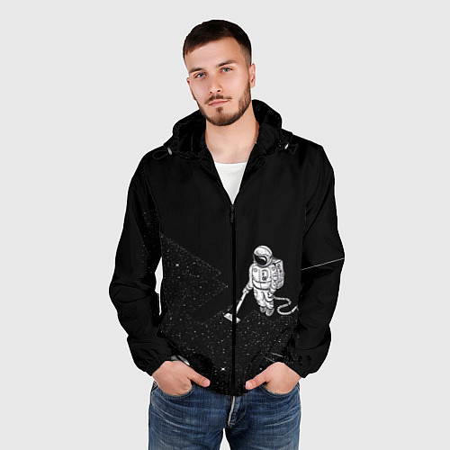 Мужская ветровка Космонавт и звезды / 3D-Черный – фото 3