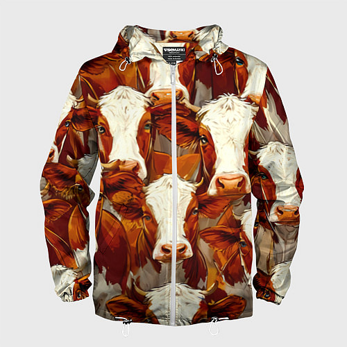 Мужская ветровка Рыжие коровки / 3D-Белый – фото 1