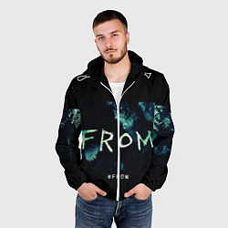 Ветровка с капюшоном мужская Извне на фоне леса, цвет: 3D-белый — фото 2