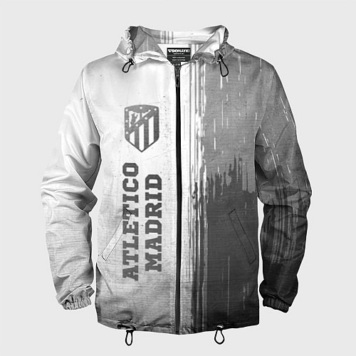 Мужская ветровка Atletico Madrid - white gradient по-вертикали / 3D-Черный – фото 1
