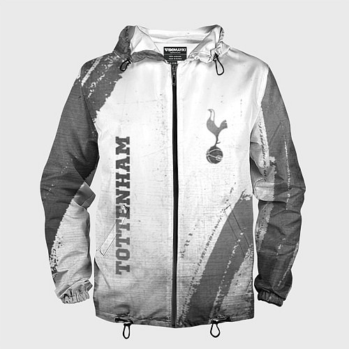 Мужская ветровка Tottenham - white gradient вертикально / 3D-Черный – фото 1