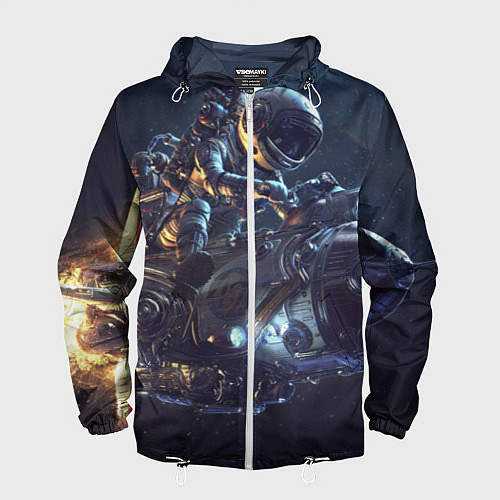 Мужская ветровка Космонавт - ракета / 3D-Белый – фото 1