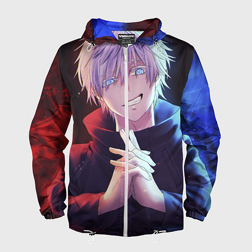 Мужская ветровка Аниме - магическая битва / 3D-Белый – фото 1