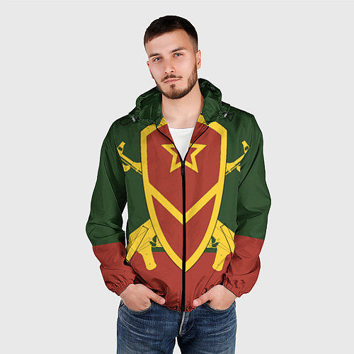 Мужская ветровка Мотострелковые войска: герб со щитом / 3D-Черный – фото 3