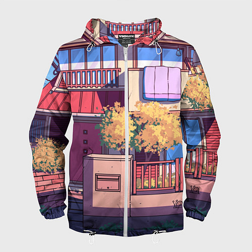 Мужская ветровка Lo-fi японский стиль улица / 3D-Белый – фото 1