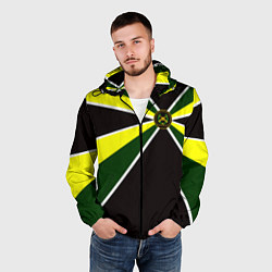 Ветровка с капюшоном мужская Мотострелковые войска: шеврон без текста, цвет: 3D-черный — фото 2