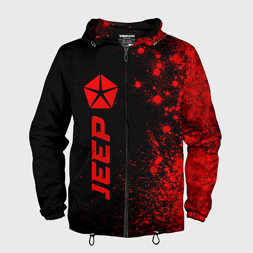 Мужская ветровка Jeep - red gradient по-вертикали / 3D-Черный – фото 1