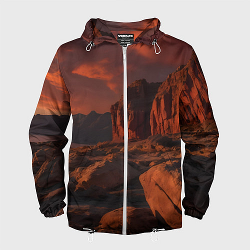 Мужская ветровка Ночной каньон / 3D-Белый – фото 1