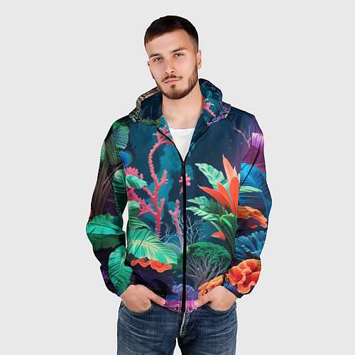 Мужская ветровка Морские растения / 3D-Черный – фото 3