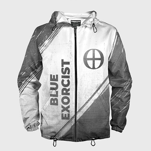Мужская ветровка Blue Exorcist - white gradient вертикально / 3D-Черный – фото 1