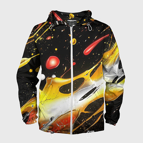 Мужская ветровка Текстура краска / 3D-Белый – фото 1