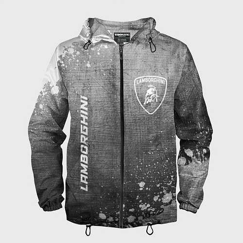 Мужская ветровка Lamborghini - grey gradient вертикально / 3D-Черный – фото 1