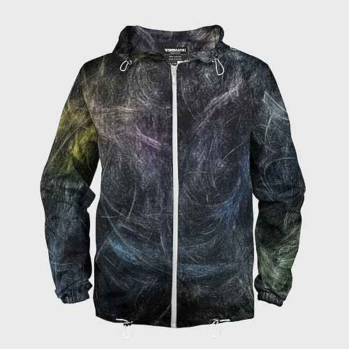 Мужская ветровка Разноцветные хаотичные линии / 3D-Белый – фото 1