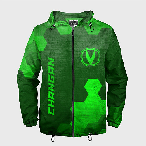 Мужская ветровка Changan - green gradient вертикально / 3D-Черный – фото 1