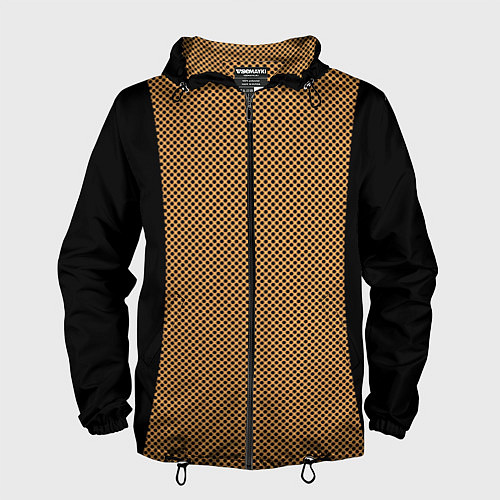 Мужская ветровка Чёрный с коричневым в горошек / 3D-Черный – фото 1