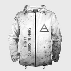 Ветровка с капюшоном мужская Thirty Seconds to Mars - white gradient вертикальн, цвет: 3D-черный
