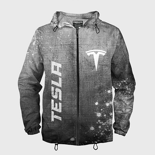Мужская ветровка Tesla - grey gradient вертикально / 3D-Черный – фото 1