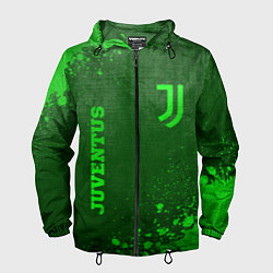 Ветровка с капюшоном мужская Juventus - green gradient вертикально, цвет: 3D-черный