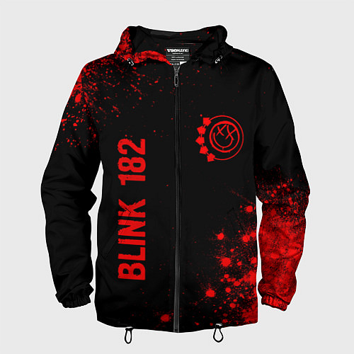 Мужская ветровка Blink 182 - red gradient вертикально / 3D-Черный – фото 1