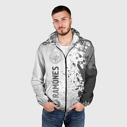 Ветровка с капюшоном мужская Ramones - white gradient по-вертикали, цвет: 3D-черный — фото 2