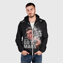 Ветровка с капюшоном мужская Илон Маск - Lets go to Mars, цвет: 3D-белый — фото 2