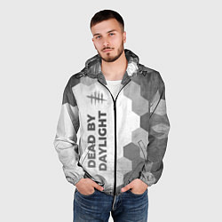Ветровка с капюшоном мужская Dead by Daylight - white gradient по-вертикали, цвет: 3D-черный — фото 2