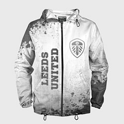 Ветровка с капюшоном мужская Leeds United - white gradient вертикально, цвет: 3D-черный