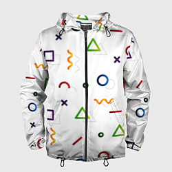 Ветровка с капюшоном мужская Геометрический хаос, цвет: 3D-черный
