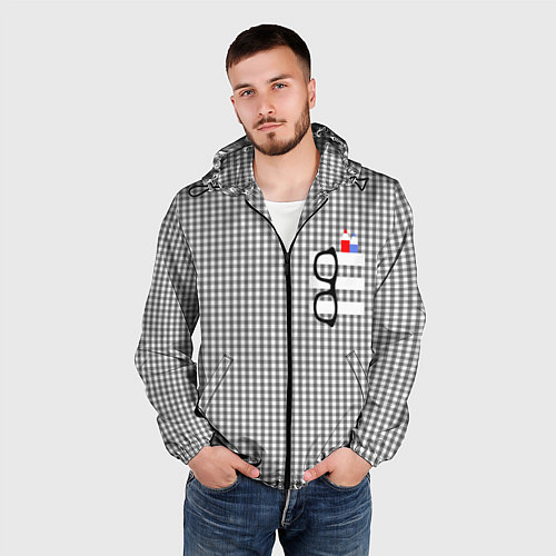 Мужская ветровка Черные очки висят на кармане / 3D-Черный – фото 3