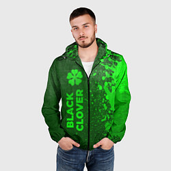 Ветровка с капюшоном мужская Black Clover - green gradient по-вертикали, цвет: 3D-черный — фото 2
