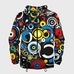 Ветровка с капюшоном мужская Абстракция геометрическая, цвет: 3D-черный