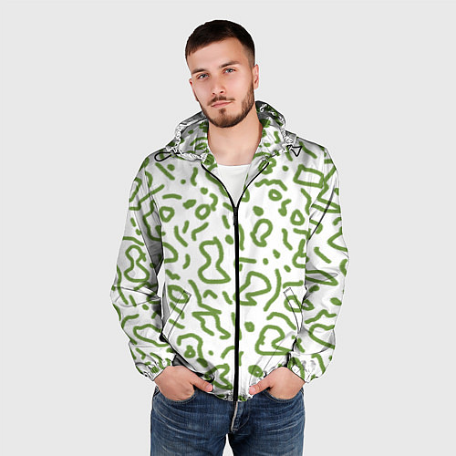 Мужская ветровка Закорючки / 3D-Черный – фото 3