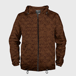 Ветровка с капюшоном мужская Коричневый текстурный, цвет: 3D-черный