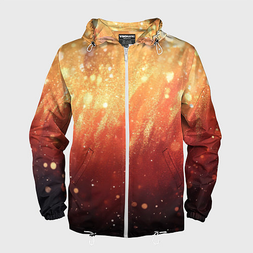 Мужская ветровка Желто-красная текстура блестящая / 3D-Белый – фото 1
