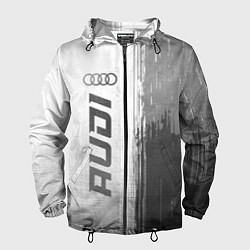Мужская ветровка Audi - white gradient по-вертикали