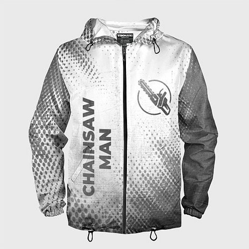 Мужская ветровка Chainsaw Man - white gradient вертикально / 3D-Черный – фото 1