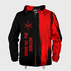 Ветровка с капюшоном мужская Bring Me the Horizon - red gradient по-вертикали, цвет: 3D-черный