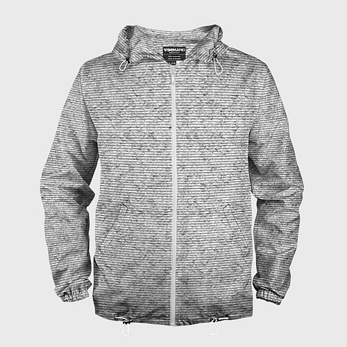 Мужская ветровка Текстура в тонкую полоску серый / 3D-Белый – фото 1