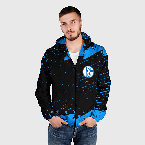 Мужская ветровка Schalke 04 fc blue color / 3D-Черный – фото 3