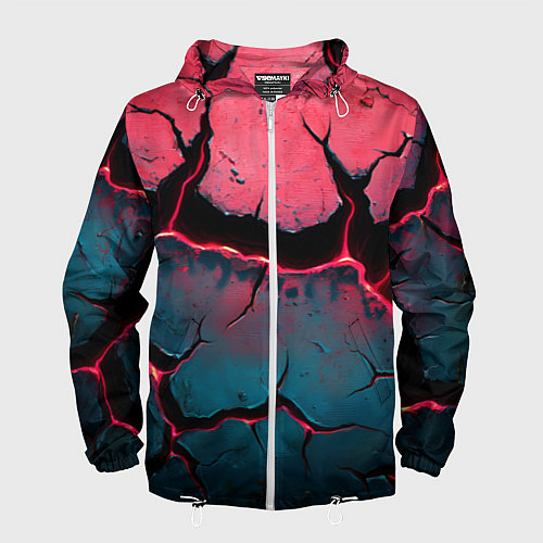 Мужская ветровка Объемные разломы текстура / 3D-Белый – фото 1