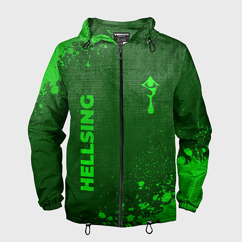 Мужская ветровка Hellsing - green gradient вертикально / 3D-Черный – фото 1
