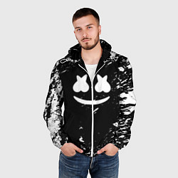 Ветровка с капюшоном мужская Marshmello брызги красок, цвет: 3D-белый — фото 2