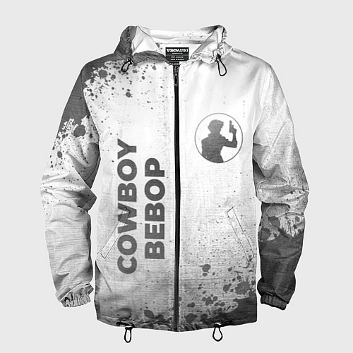 Мужская ветровка Cowboy Bebop - white gradient вертикально / 3D-Черный – фото 1