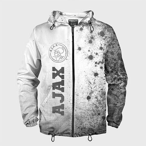 Мужская ветровка Ajax - white gradient по-вертикали / 3D-Черный – фото 1