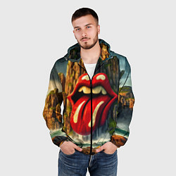 Ветровка с капюшоном мужская Rolling Stones - sea rocks, цвет: 3D-черный — фото 2