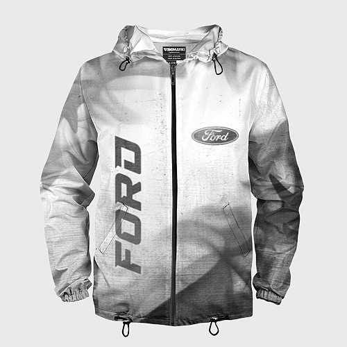 Мужская ветровка Ford - white gradient вертикально / 3D-Черный – фото 1