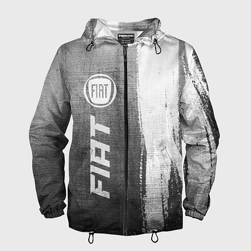 Мужская ветровка Fiat - grey gradient по-вертикали / 3D-Черный – фото 1